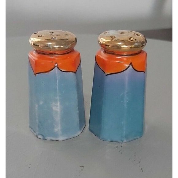 Vintage lusterware salt and pepper shakers, made in japan, Art deco style,... - Picture 2 of 6